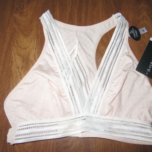 (2) Laura Ashley Medium Bralettes Nude Black NWT - Picture 2 of 7